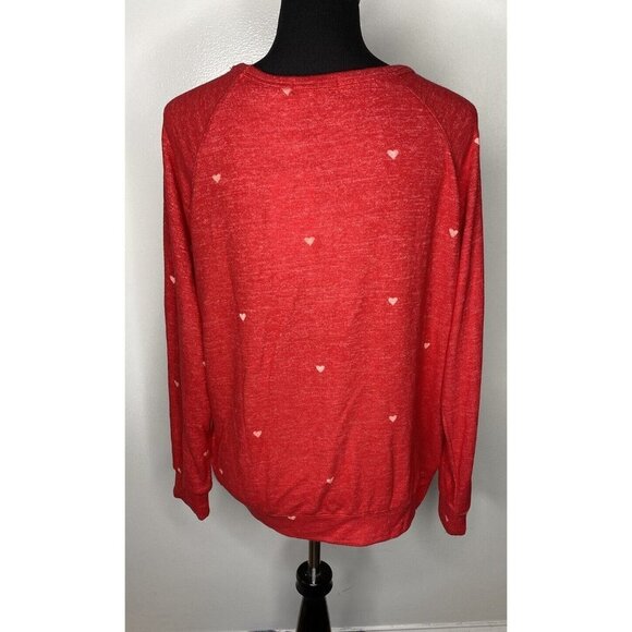 Buffalo David Bitton  Red Heart Crew Neck Long Sleeve Pullover Sweater Sz M - Picture 5 of 8
